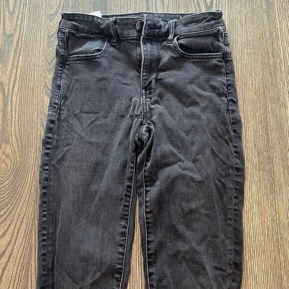 American Eagle Skinny Jeans High-Rise Denim Next Level Stretch Black Size 6 Long - Picture 4 of 11